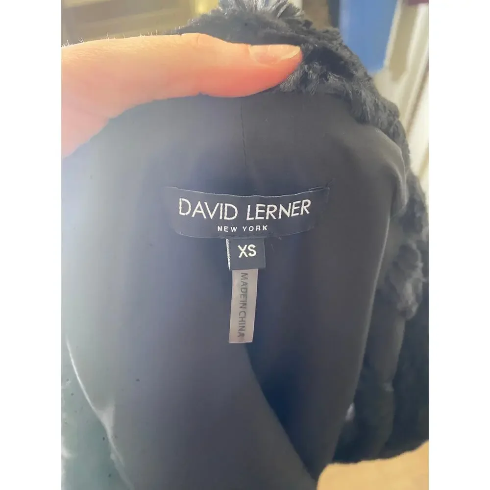 David Lerner NY Faux Fur Black Vest Sz XS - Picture 5 of 5